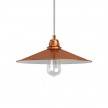 Lampada a sospensione Made in Italy completa di cavo tessile, paralume Swing e finiture in metallo