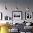 Lampada a sospensione Made in Italy completa di cavo tessile, paralume Vaso in ceramica e finiture in metallo