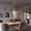 Suspension fabriquée en Italie avec câble textile, abat-jour Vase en céramique et finition en métal - complète avec ampoule
