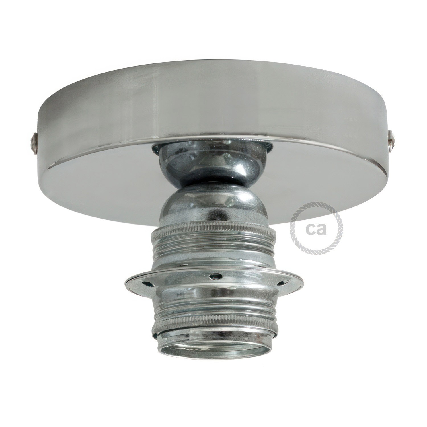 Fermaluce Metal con portalampada filettato E27, punto luce in metallo