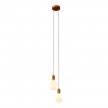 Lampe suspension multiple 2 bras avec câble textile et finitions en métal