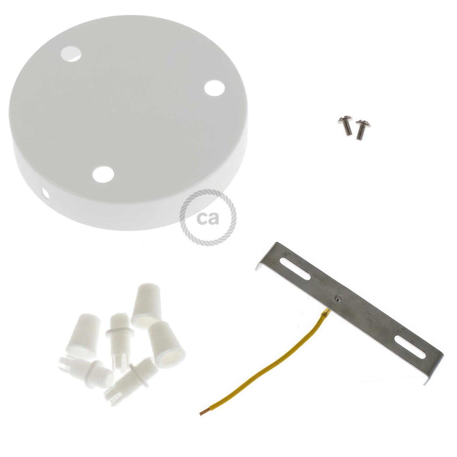 Zylindrischer 3-Loch-Lampenbaldachin Kit aus Metall