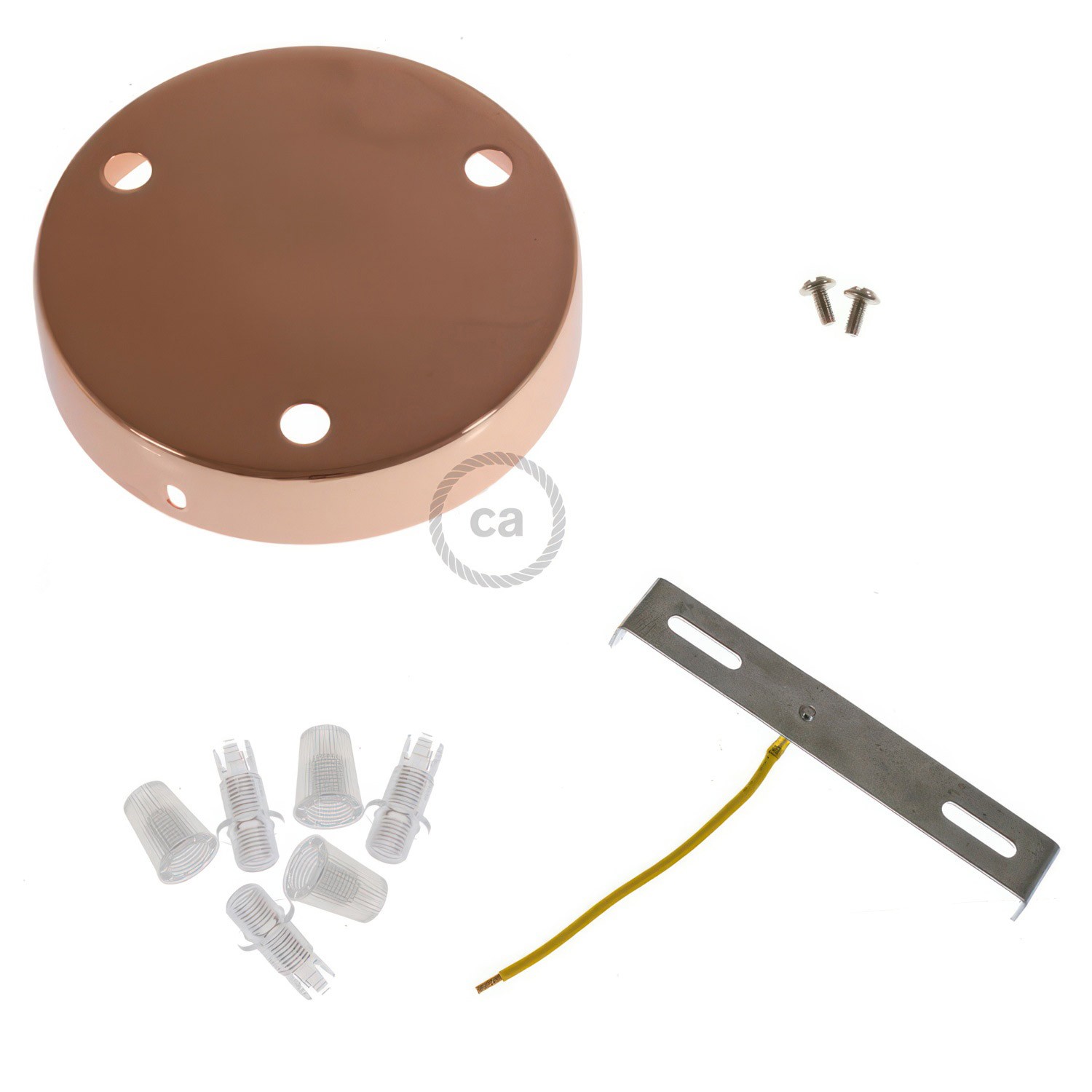 Zylindrischer 3-Loch-Lampenbaldachin Kit aus Metall