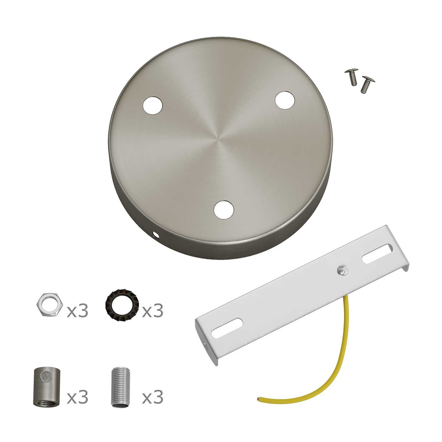 Zylindrischer 3-Loch-Lampenbaldachin Kit aus Metall