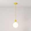 Suspension fabriquée en Italie avec câble textile et finition porcelaine colorée