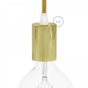 Kit portalampada E27 cilindrico in metallo