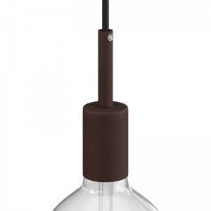 Kit douille E27 cylindrique en métal avec serre-câble de 7 cm