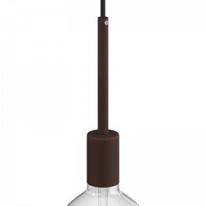Kit douille E27 cylindrique en métal avec serre-câble de 15 cm