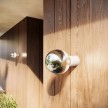 Applique con lampadina a vista mezza sfera argento - Waterproof IP44