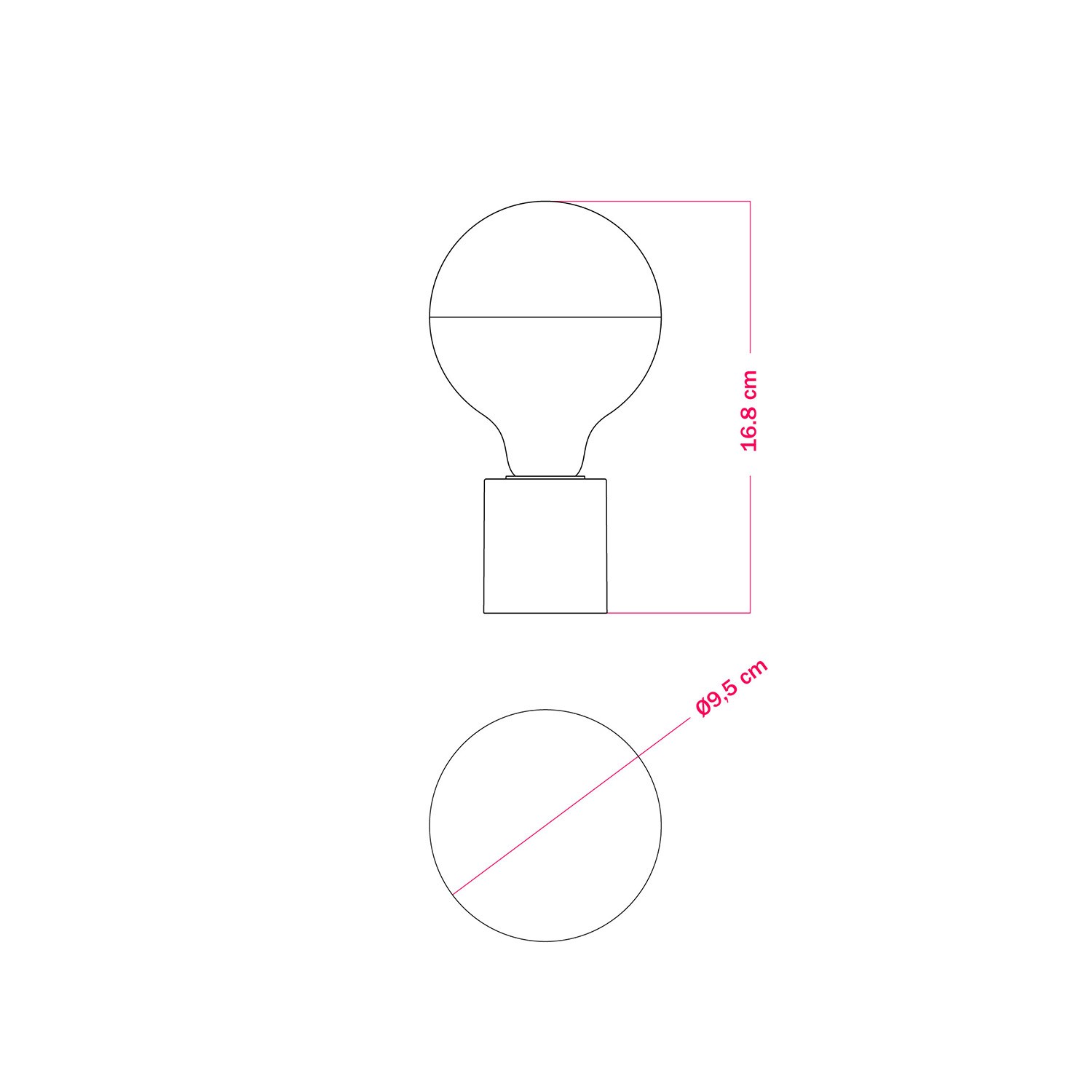 Applique con lampadina a vista mezza sfera argento - Waterproof IP44