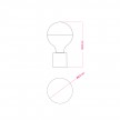 Applique con lampadina a vista mezza sfera argento - Waterproof IP44