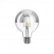Applique con lampadina a vista mezza sfera argento - Waterproof IP44