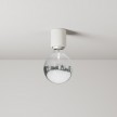 Applique con lampadina a vista mezza sfera argento - Waterproof IP44