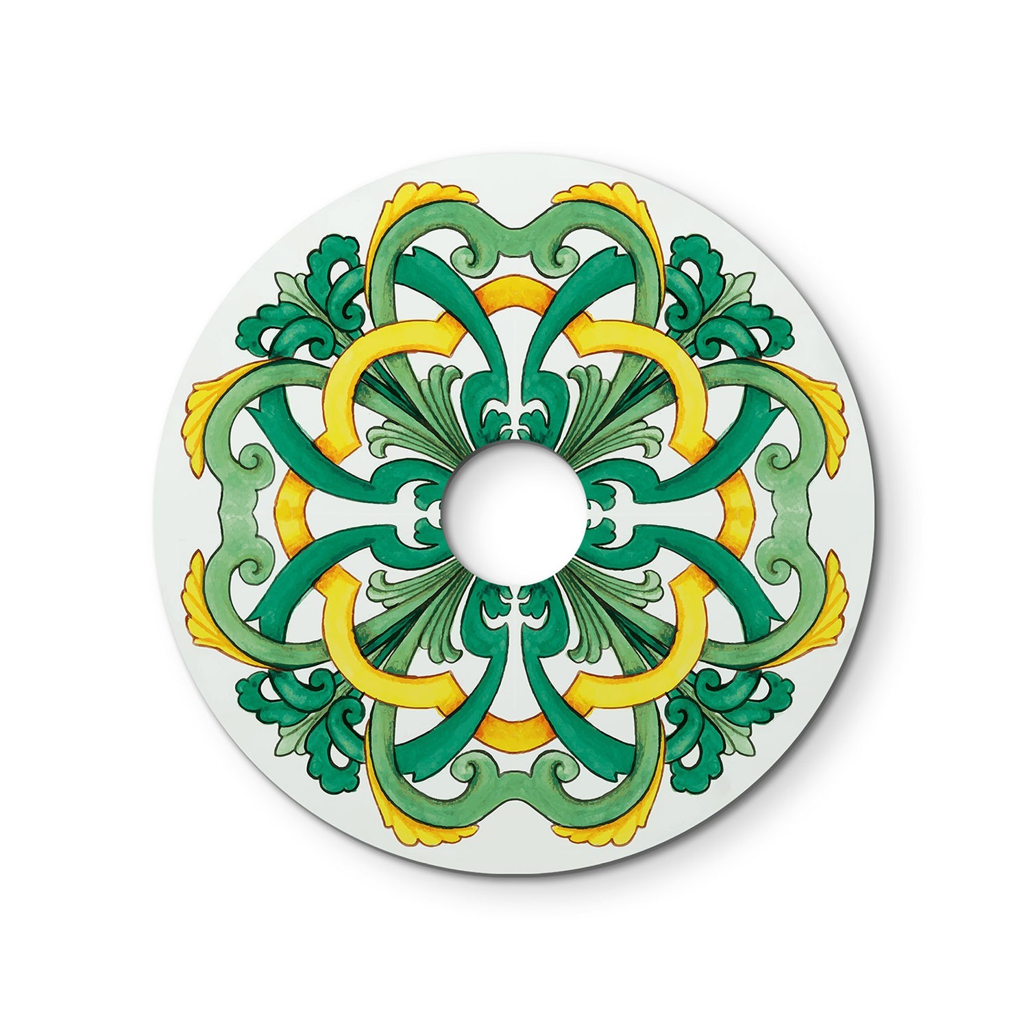 Mini plateau Ellepì 'Majoliques' pour lampes à suspension, murales et guirlandes, diamètre 24 cm - Made in Italy