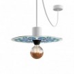 Mini plateau Ellepì 'Majoliques' pour lampes à suspension, murales et guirlandes, diamètre 24 cm - Made in Italy