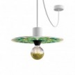 Mini plateau Ellepì 'Majoliques' pour lampes à suspension, murales et guirlandes, diamètre 24 cm - Made in Italy