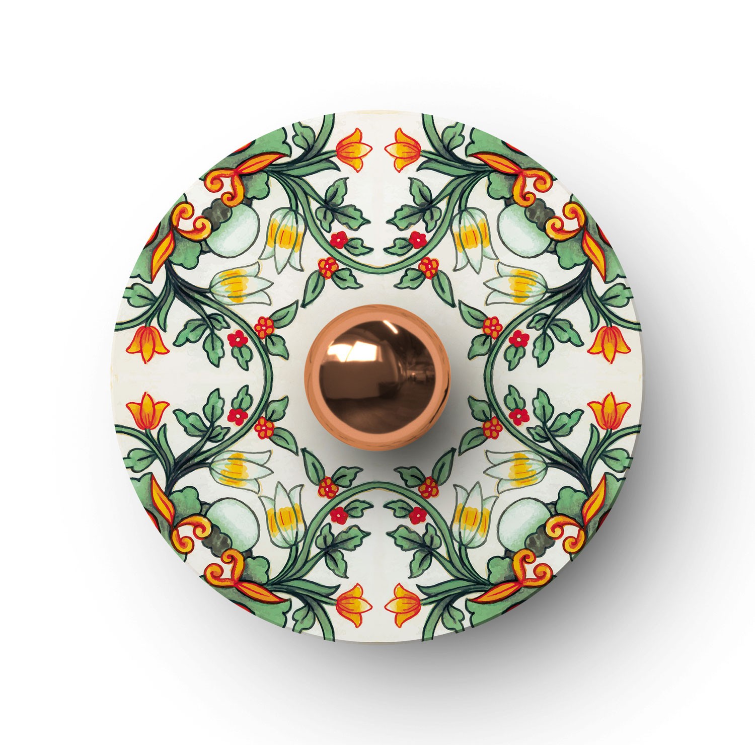 Mini plateau Ellepì 'Majoliques' pour lampes à suspension, murales et guirlandes, diamètre 24 cm - Made in Italy