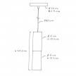 Suspension avec câble textile et double abat-jour Tub-E14