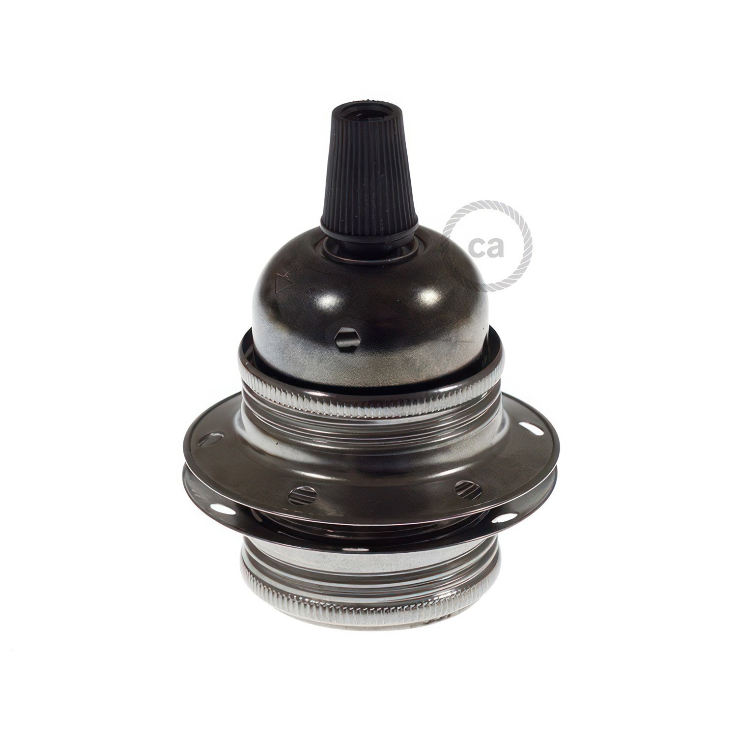 Kit E27 Lampenfassung aus Metall mit Doppelklemmring für Lampenschirm