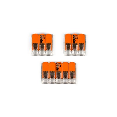 Kit Verbindungsklemme WAGO kompatibel mit Kabel 3x für Lampenbaldachin mit 2 Löchern