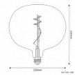 Ampoule Dorée LED Ellipse 220 8,8W 806Lm E27 2200K Dimmable - H05