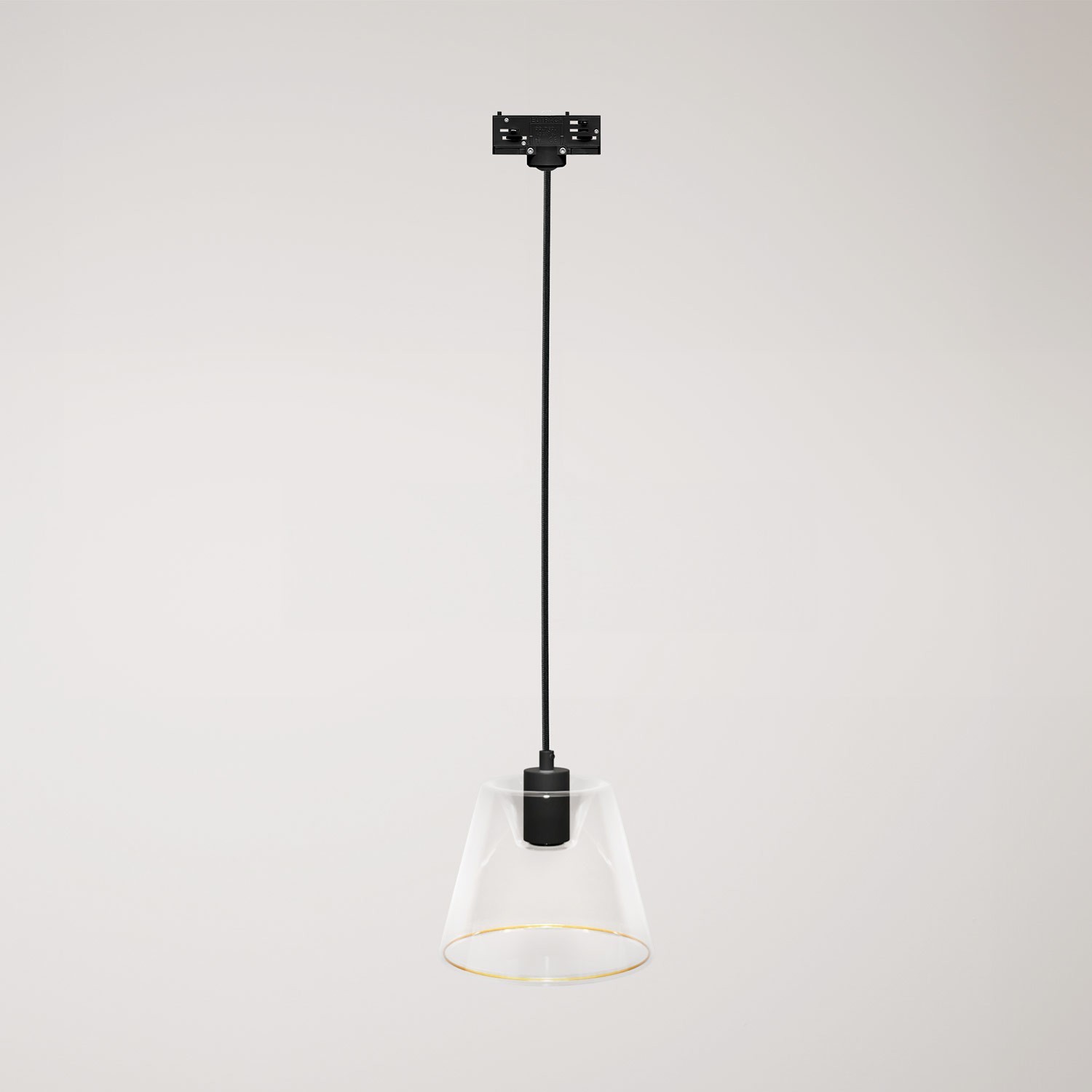 Lampada a sospensione con lampadina Ghost a cono trasparente per binari