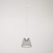 Sospensione per binari con lampadina Ghost a cono smoky