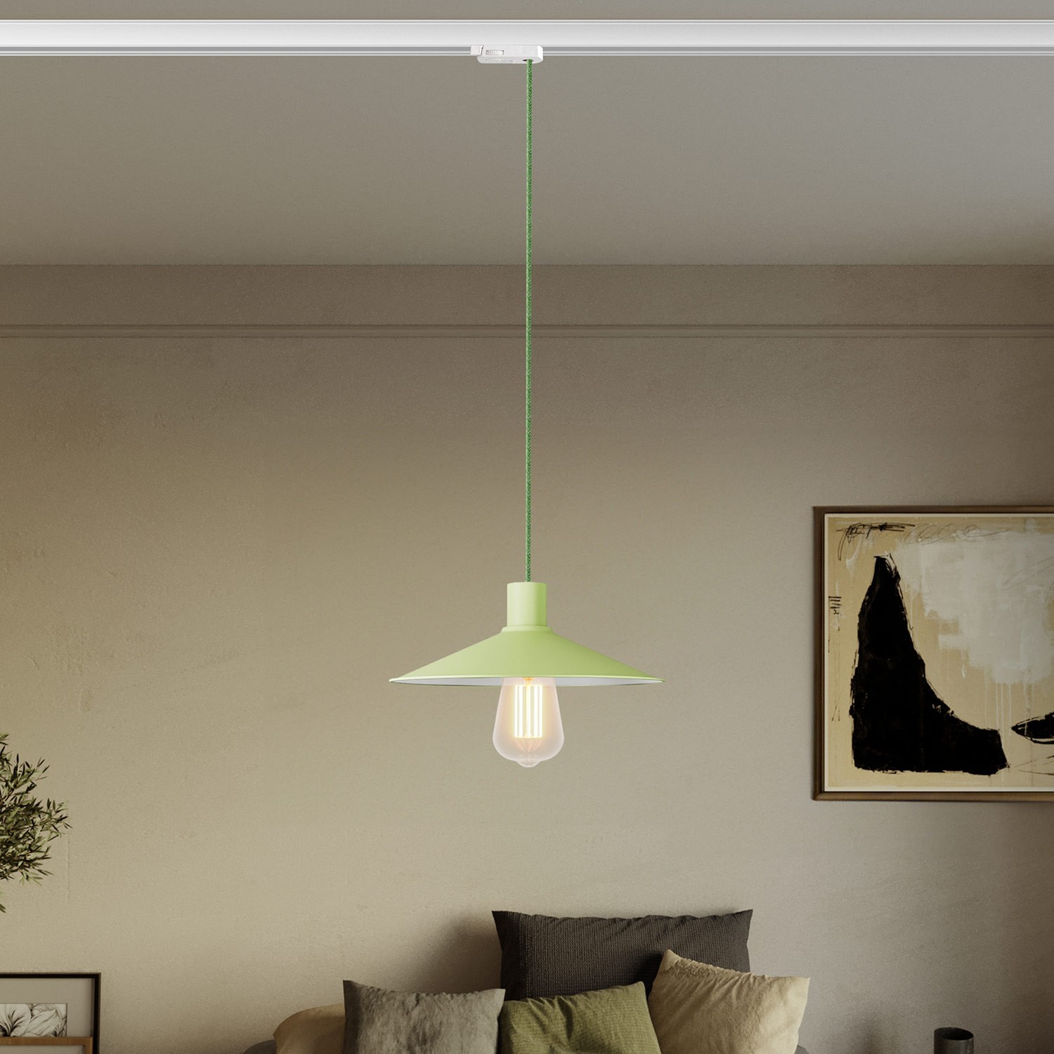 Lampada a sospensione con paralume Swing Pastel per sistemi a binari