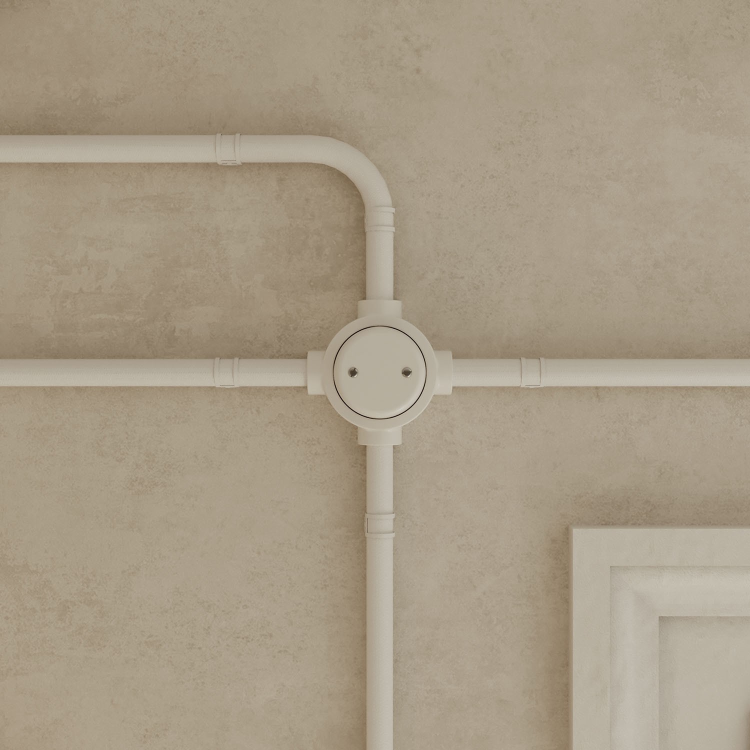 Base in porcellana per presa elettrica e interruttore/deviatore compatibile con Creative-Tubes - da 1 a 4 uscite