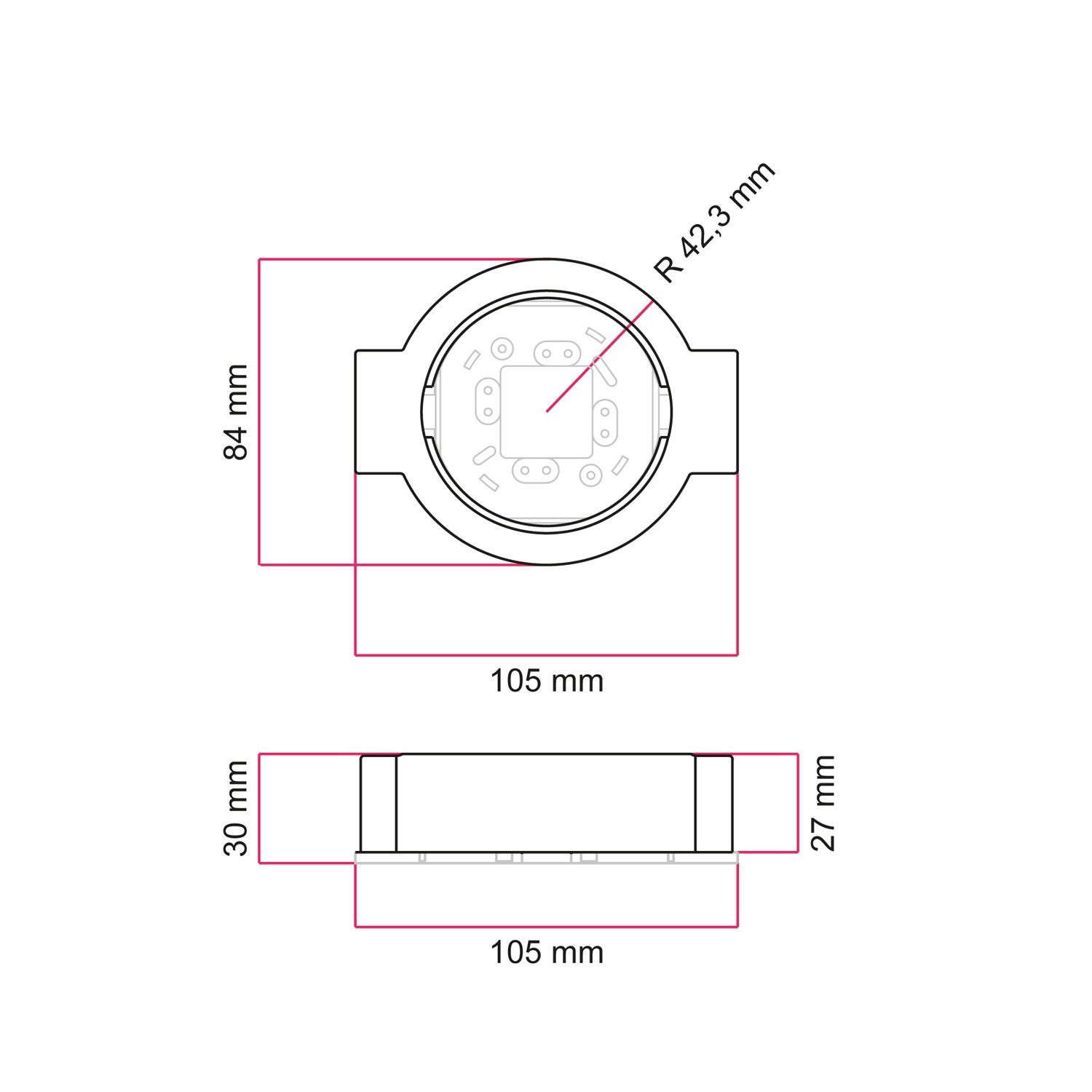 Base in porcellana per presa elettrica e interruttore/deviatore compatibile con Creative-Tubes - da 1 a 4 uscite