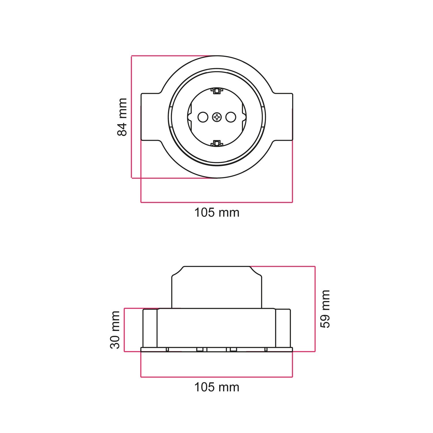 Kit presa Schuko da parete e base per Creative-Tubes in porcellana