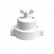 Kit interruttore/deviatore con dado a farfalla e base per Creative-Tubes in porcellana bianca