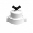 Kit interruttore/deviatore con dado a farfalla e base per Creative-Tubes in porcellana bianca
