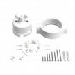 Kit interruttore/deviatore con dado a farfalla e base per Creative-Tubes in porcellana bianca