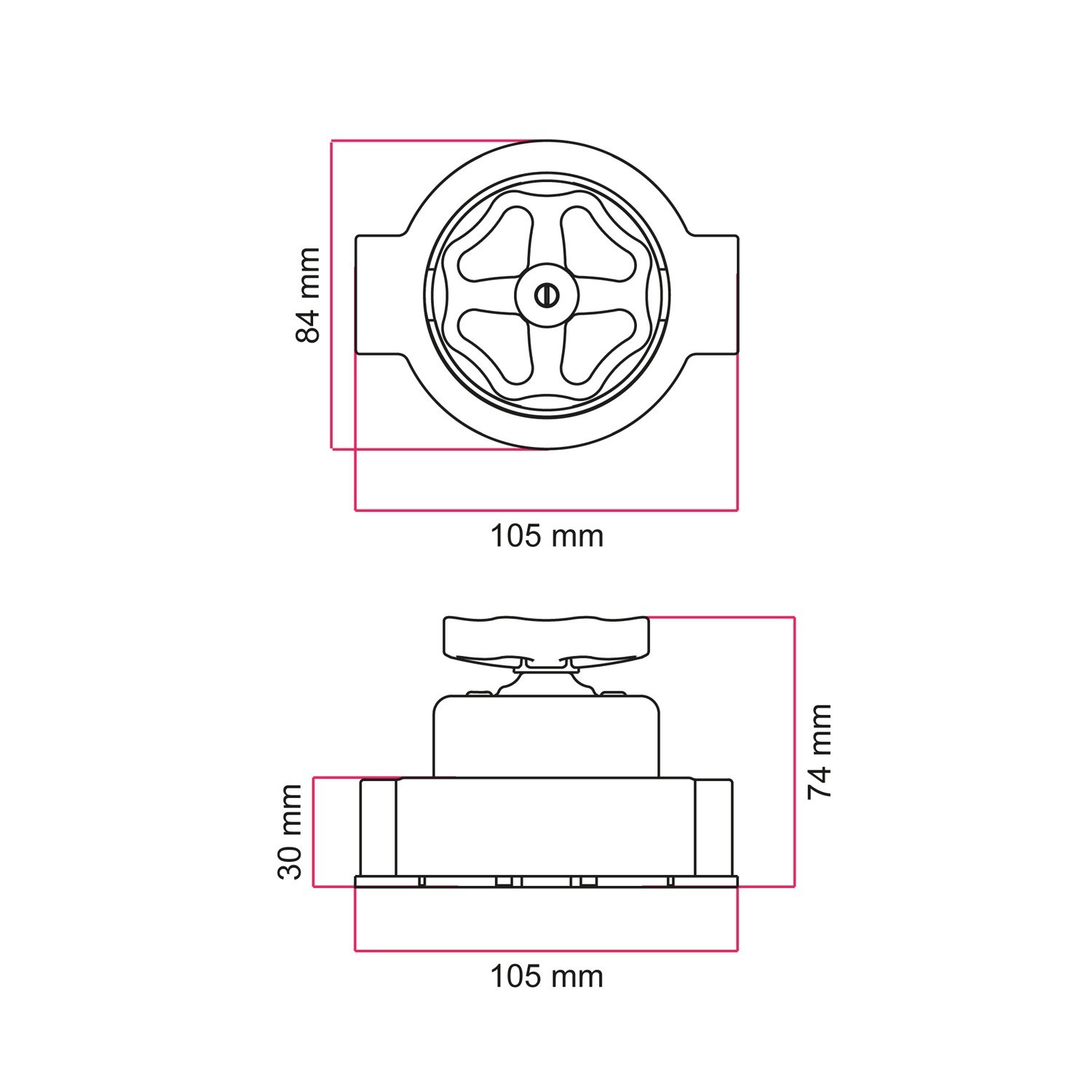 Kit interruttore/deviatore con manopola e base per Creative-Tubes in porcellana bianca