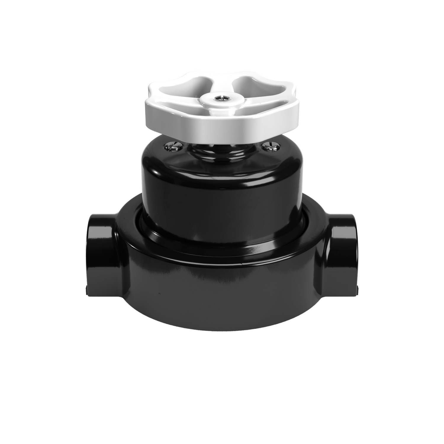 Kit interruttore/deviatore con manopola e base per Creative-Tubes in porcellana nera