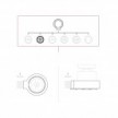 Kit interruttore/deviatore con manopola e base per Creative-Tubes in porcellana nera