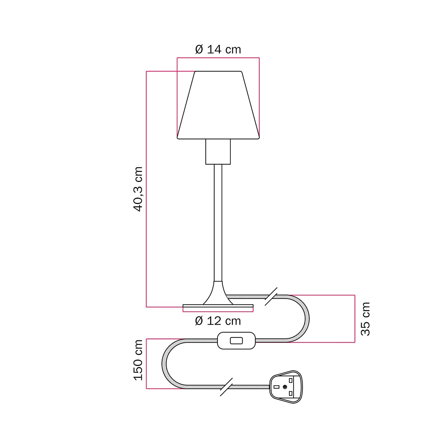 MAG-Y Tischleuchte mit rundem Metallsockel und Schirm