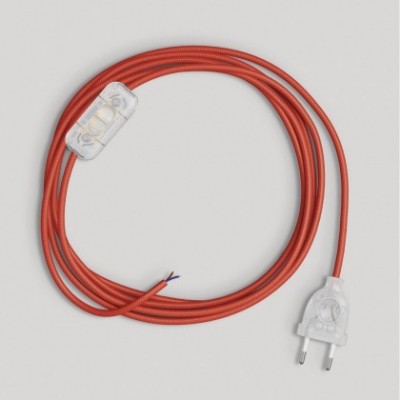Verkabelung für Lampe mit leuchtend rotem Kabel 1,80 m