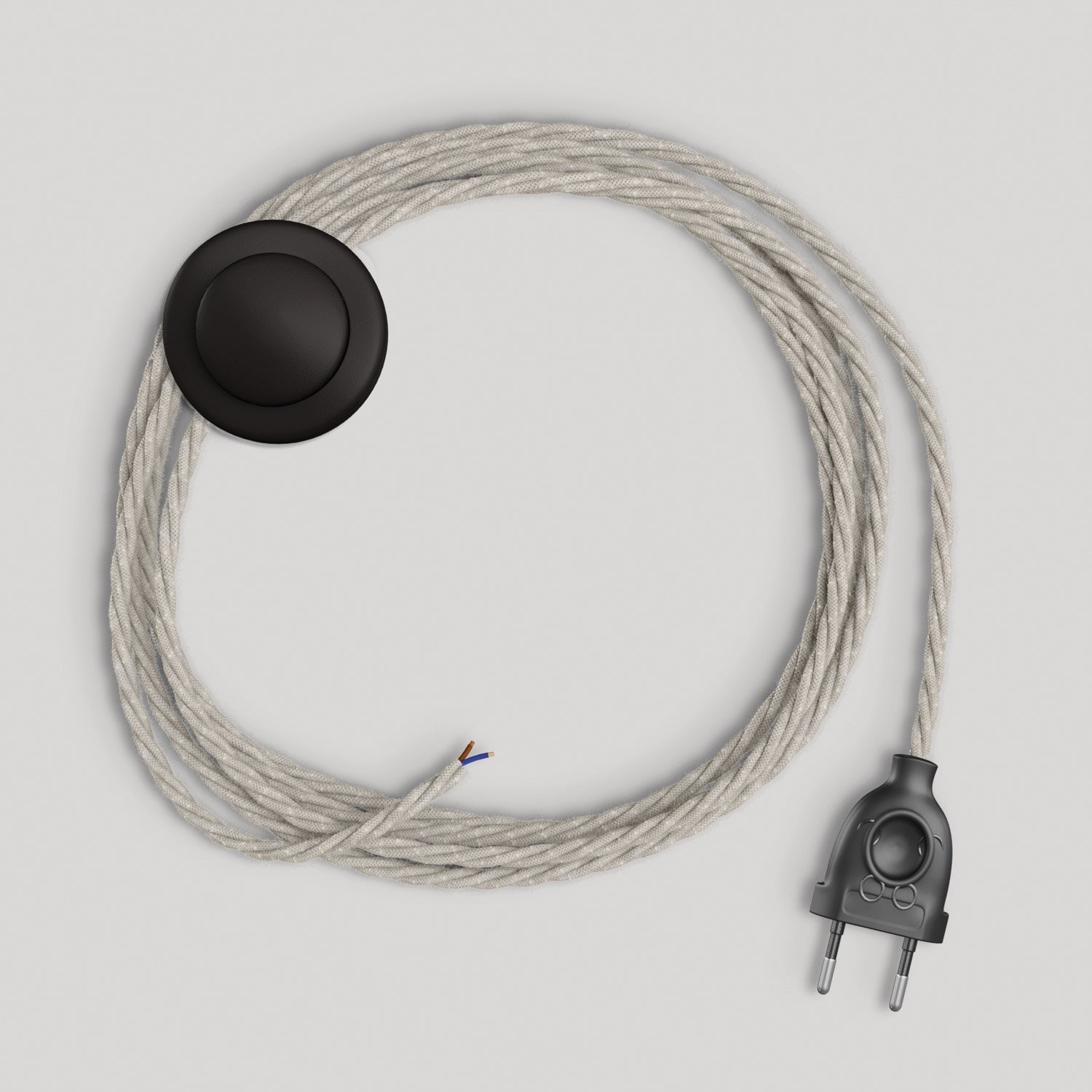 Verkabelung für Lampe mit weißem geflochtenem Kabel 3 m