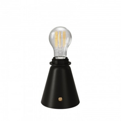 Lampada portatile ricaricabile Cabless11 con lampadina a goccia e predisposizione per paralume