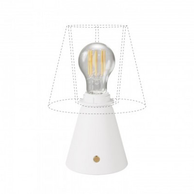 Lampada portatile ricaricabile Cabless11 con lampadina a goccia e predisposizione per paralume