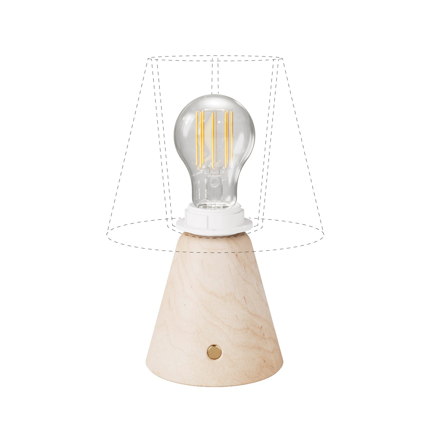 Lampe portative et rechargeable Cabless11 avec ampoule goutte d'eau et emplacement pour abat-jour