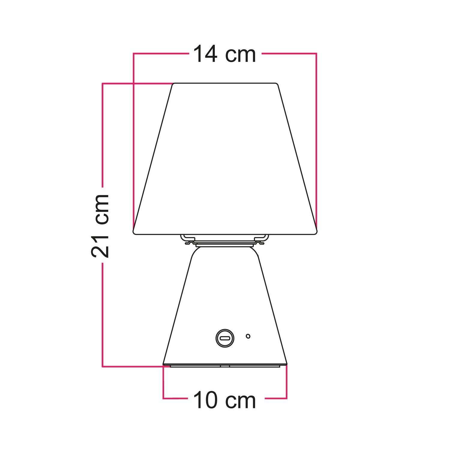Lampada portatile ricaricabile Cabless11 con lampadina a goccia e paralume