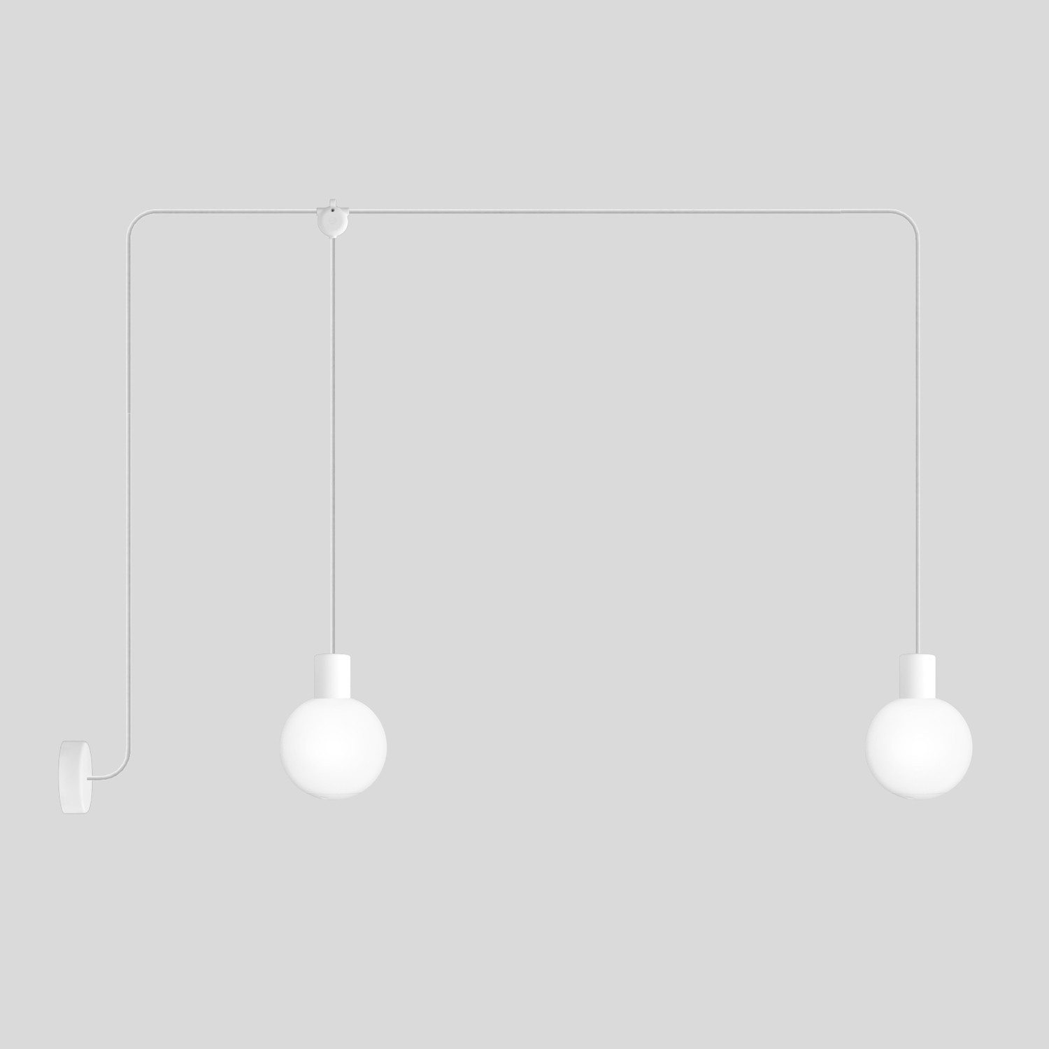 Lampe d'extérieur suspendue EIVA IP65 à 2 chutes avec abat-jour incassable Unbreak-a-Ball
