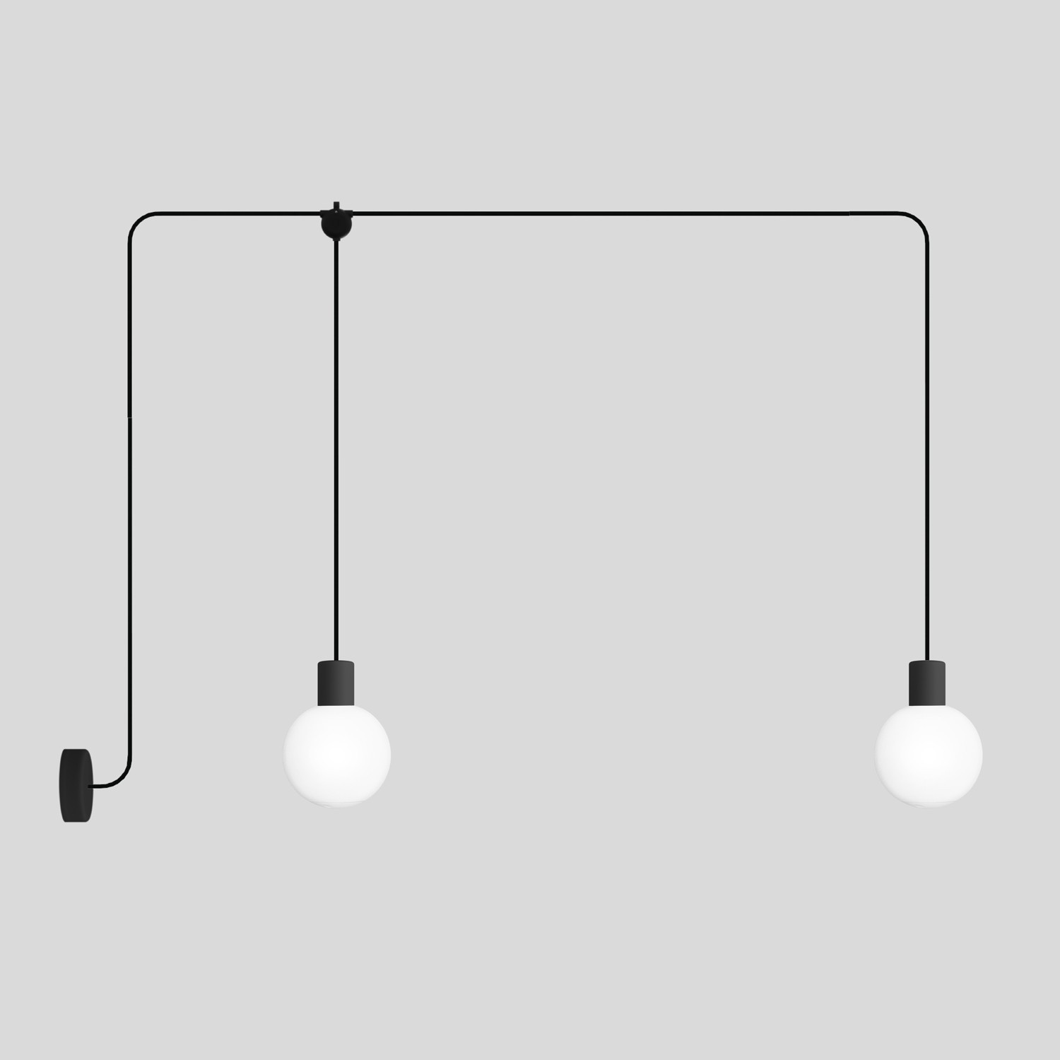 Lampe d'extérieur suspendue EIVA IP65 à 2 chutes avec abat-jour incassable Unbreak-a-Ball