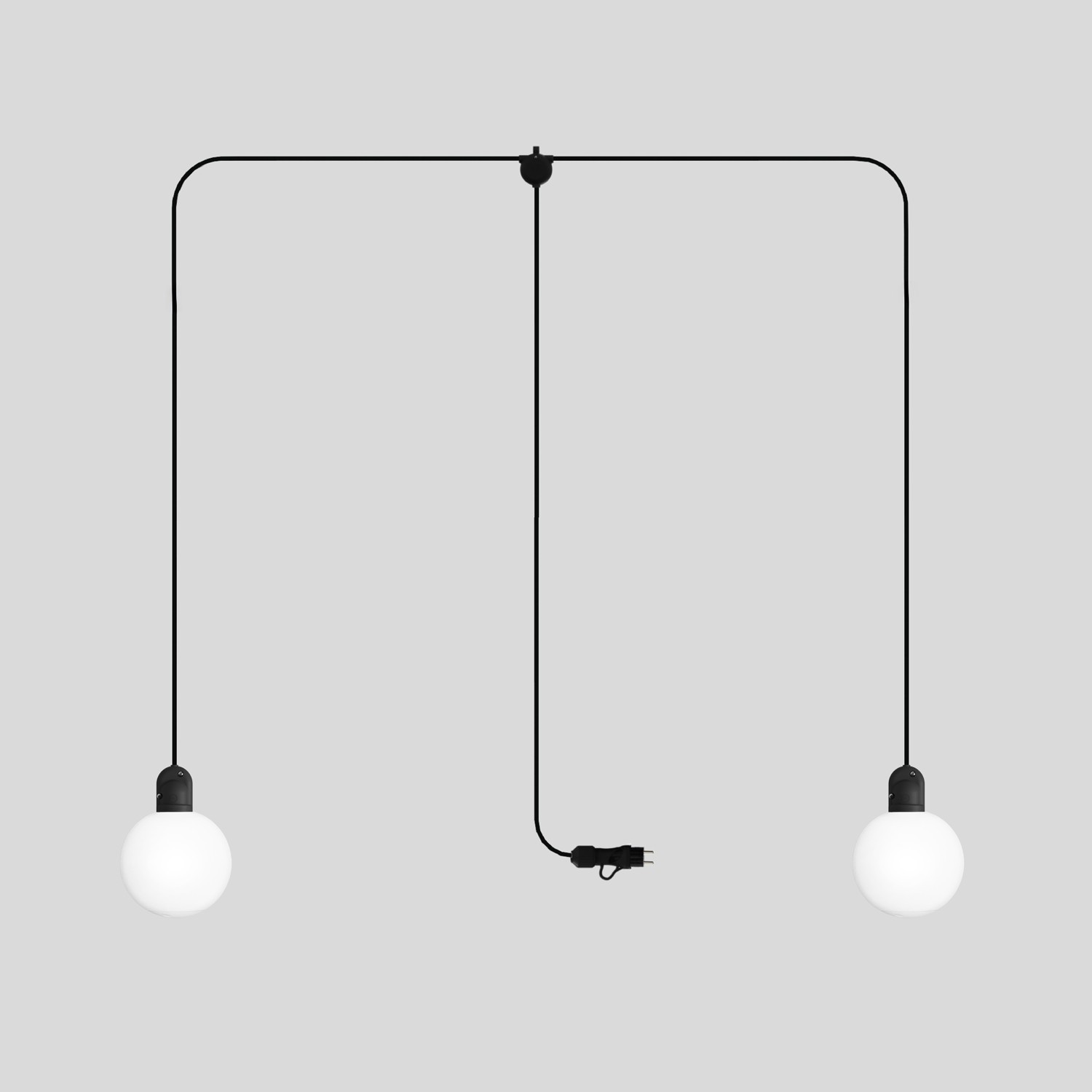 Lampe d'extérieur enfichable EIVA IP65 à 2 chutes avec abat-jour incassable Unbreak-a-Ball