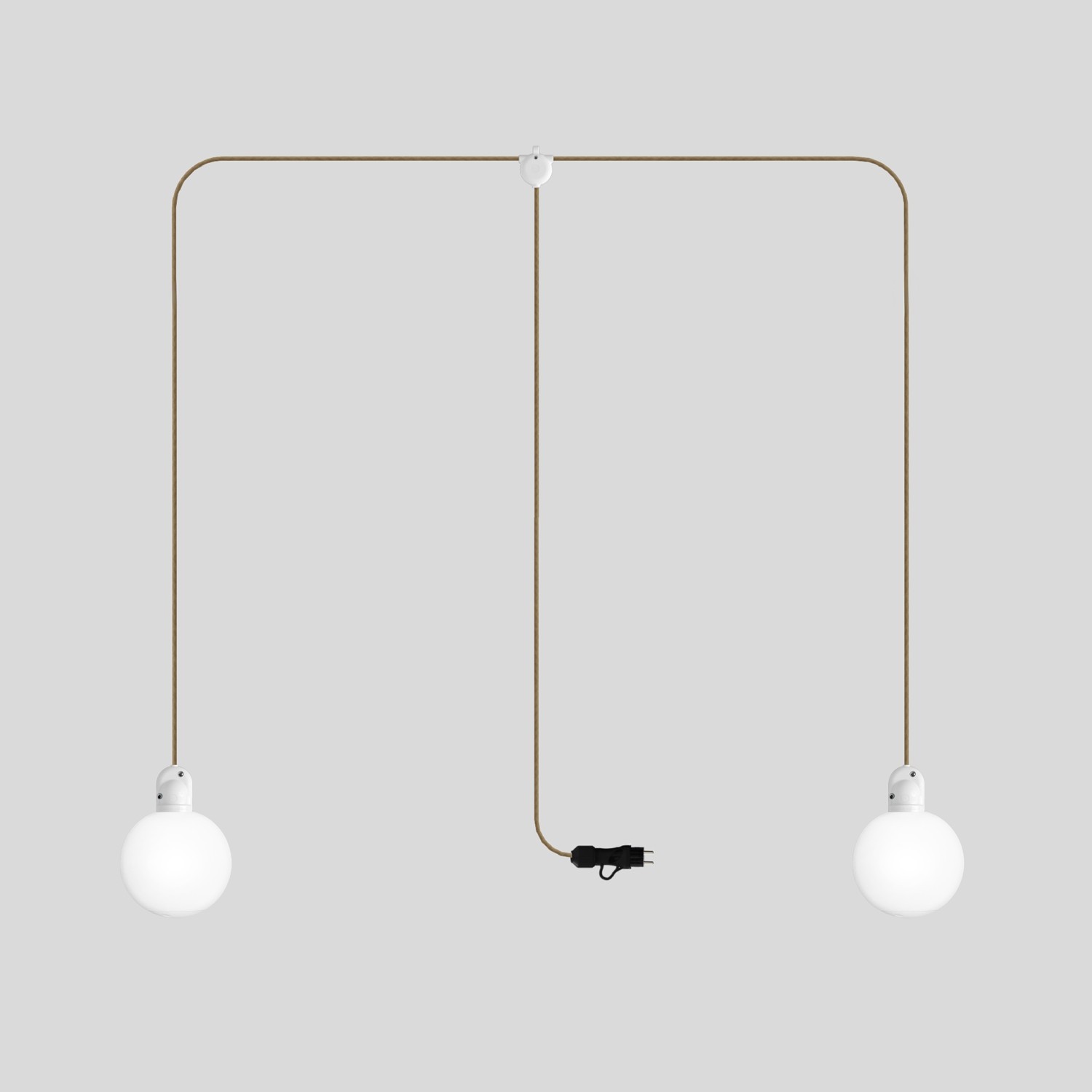Lampe d'extérieur enfichable EIVA IP65 à 2 chutes avec abat-jour incassable Unbreak-a-Ball