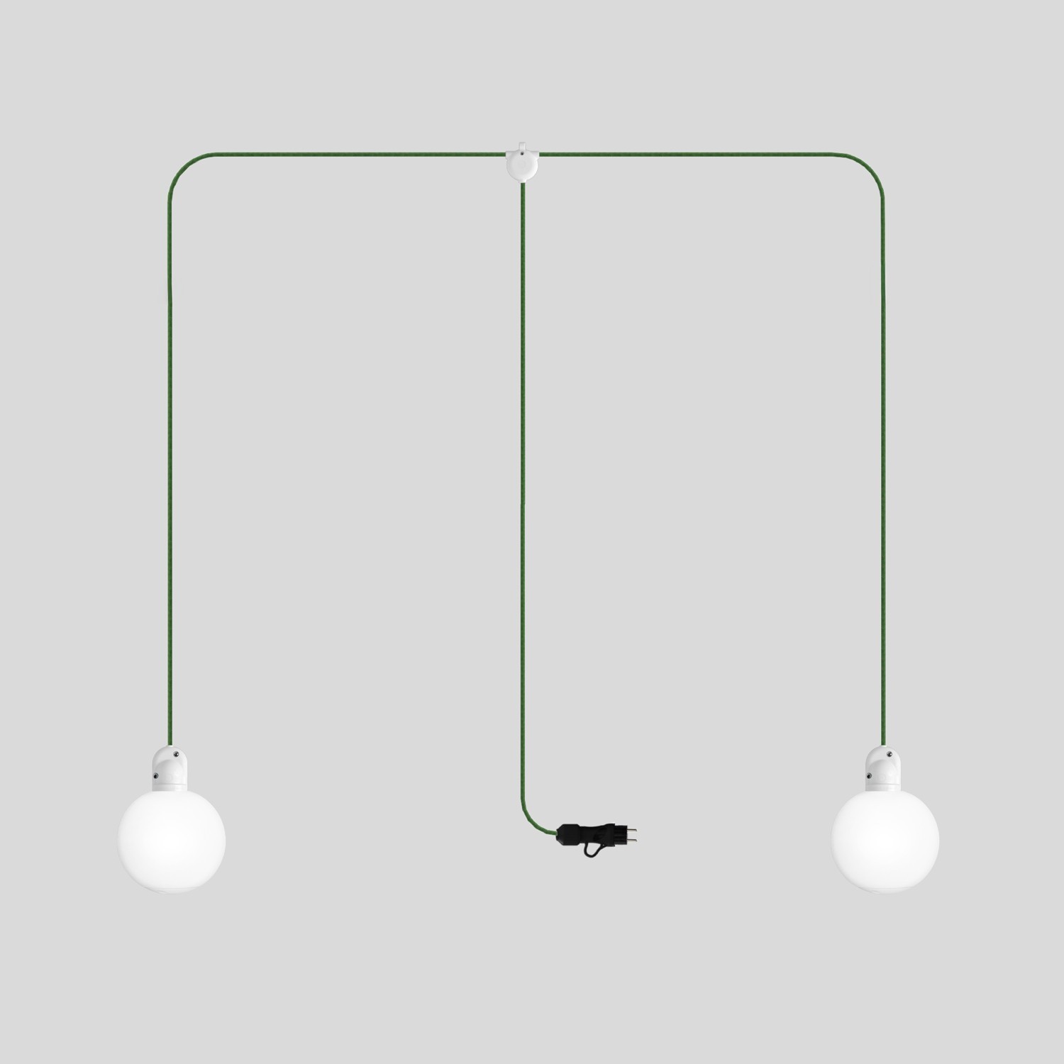 Lampe d'extérieur enfichable EIVA IP65 à 2 chutes avec abat-jour incassable Unbreak-a-Ball