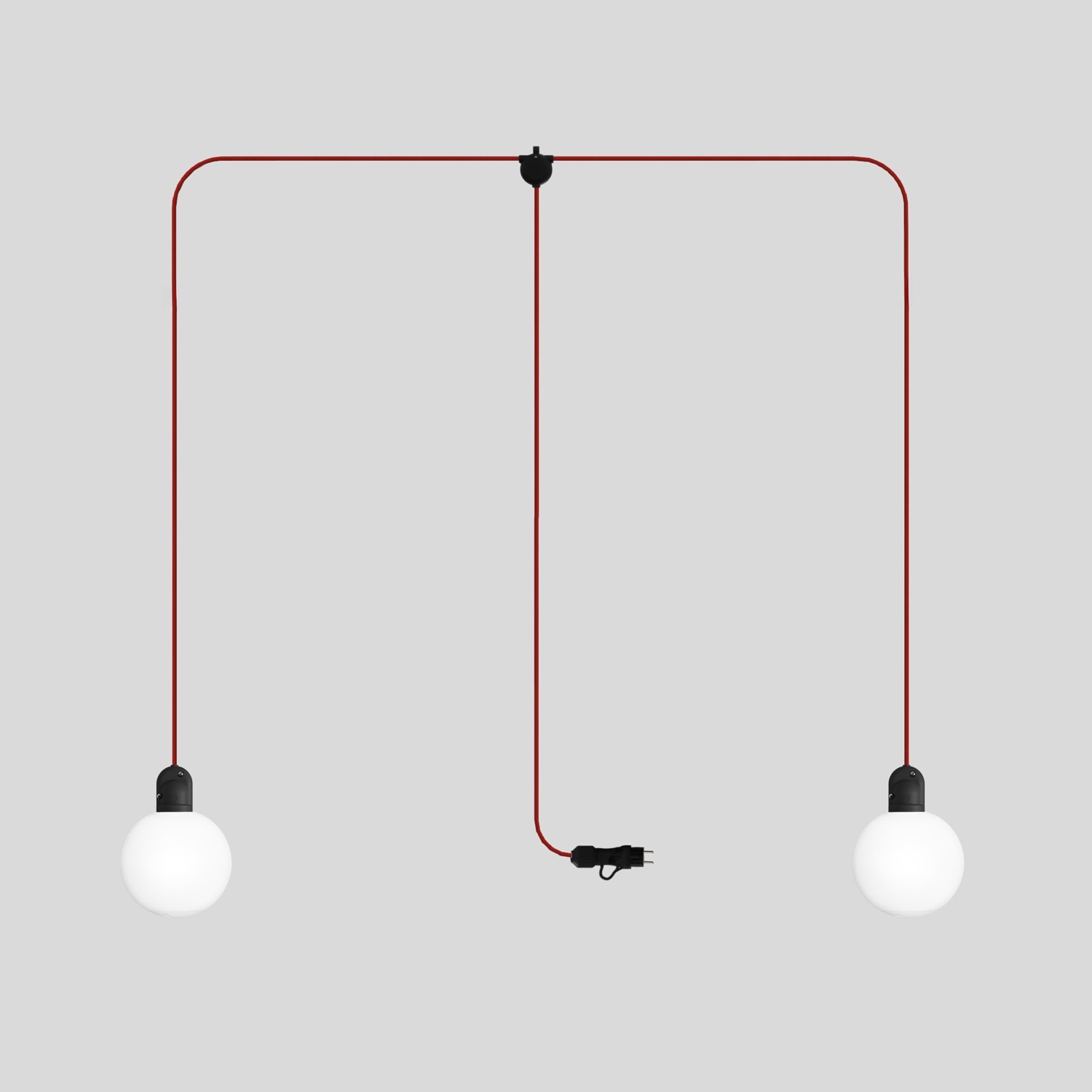 Lampe d'extérieur enfichable EIVA IP65 à 2 chutes avec abat-jour incassable Unbreak-a-Ball
